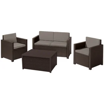 Baštenski set Monaco sa box stolom, braon CU 216778 Baštenski set Monaco sa box stolom, braon CU 216778